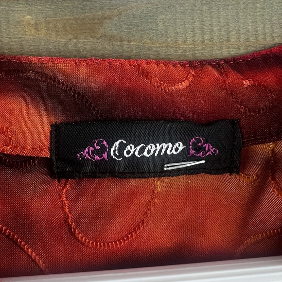 Cocomo Womens Shirt Short Sleeve Pleated Pintuck Button Embellished Tie Dye XL - Picture 6 of 6